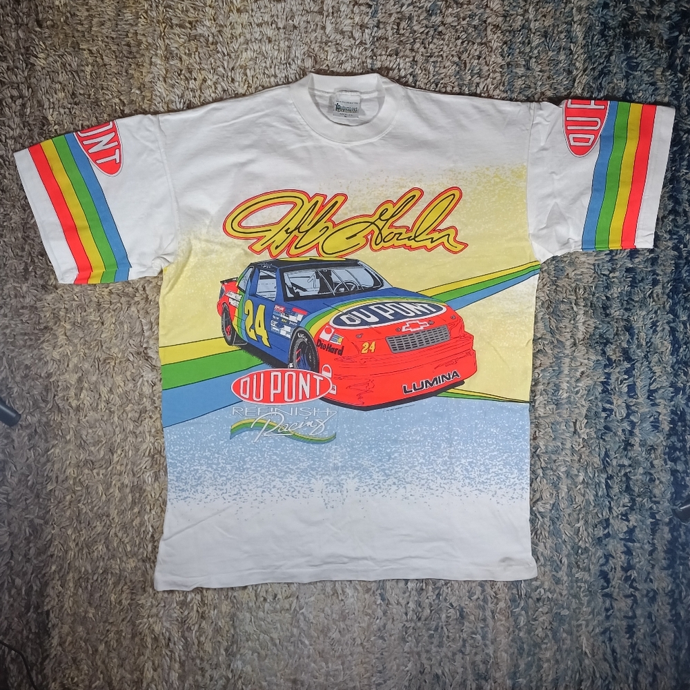Vintage Jeff Gordon DuPont #24 NASCAR All Over Print Double Sided USA